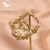 Xlentag Freshwater Pearl Hoop Earrings Retro Jewelry GE0652