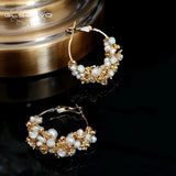 Xlentag Freshwater Pearl Hoop Earrings Retro Jewelry GE0652