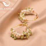 Xlentag Freshwater Pearl Hoop Earrings Retro Jewelry GE0652