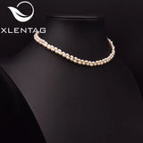 Xlentag Freshwater Pearl Double Braided Necklace 18k Plated High Jewelry