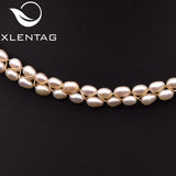 Xlentag Freshwater Pearl Double Braided Necklace 18k Plated High Jewelry