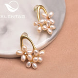 Xlentag Freshwater Pearl Flower Earrings GE1047