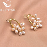 Xlentag Freshwater Pearl Flower Earrings GE1047