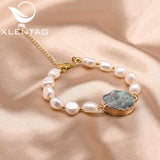 Xlentag Crystal Baroque Pearl Bracelet Adjustable Women Gift