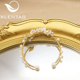 Xlentag Metal Winding Pearl Flowers Bracelet