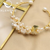 Xlentag Metal Winding Pearl Flowers Bracelet