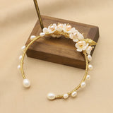 Xlentag Metal Winding Pearl Flowers Bracelet