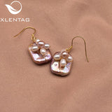 Baroque Pearl Flower Earrings 925 Sterling Silver Ear Hook Party Gift