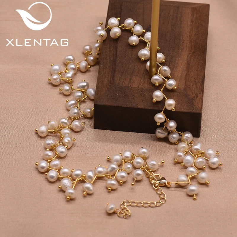Xlentag Pearl Choker Necklace Women Wedding Fine Jewelry