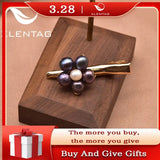 Natural Freshwater Pearl Flower Clip Retro Gift Jewelry GH0055