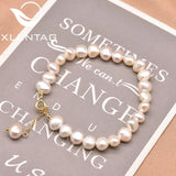 Natural Pearl Chain Bracelet Retro Jewelry Gift for Women