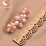 Natural Freshwater Pearl Coral Powder Hairpin Jewelry