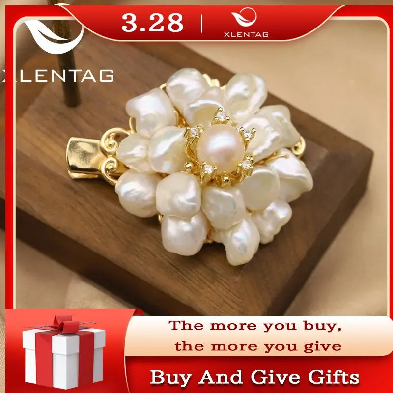 Natural Freshwater Pearl Double Flower Hairpin for Women