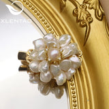 Natural Freshwater Pearl Double Flower Hairpin for Women