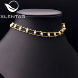 Xlentag Freshwater Pearl Set Necklace Brass 18k Plated Woman Wedding Jewelry
