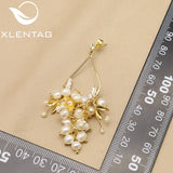 Xlentag Freshwater Pearl Golden Grape Drop Earrings
