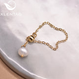 Freshwater Pearl Chain Link Female Ring Wedding Party Gift Jewelry