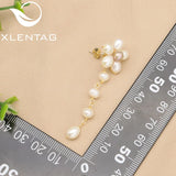 Xlentag Freshwater Pearl Earrings Dangle Flower Fine Jewelry