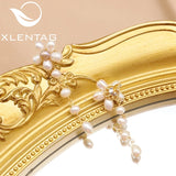 Xlentag Freshwater Pearl Earrings Dangle Flower Fine Jewelry