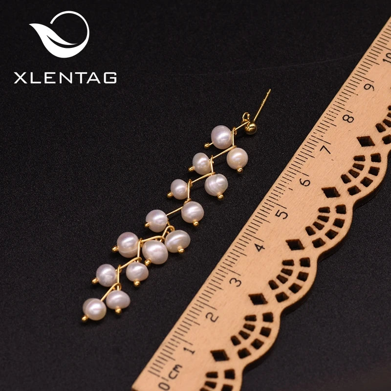 Natural Freshwater Pearl Tassel Earrings for Women GE0908C