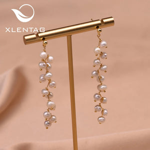 Natural Freshwater Pearl Tassel Earrings for Women GE0908C