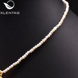 Xlentag Natural Pearl Cloisonne Style Necklace Female Gift Necklace Chain
