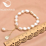 Xlentag Natural Pearl Copper 18k Gold Multi-Layer Pendant Bracelet