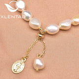 Xlentag Natural Pearl Copper 18k Gold Multi-Layer Pendant Bracelet