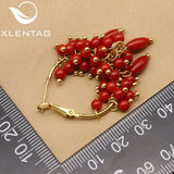 Natural Sea Bamboo Multilayer Brass Plated Earrings GE1057