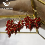 Natural Sea Bamboo Multilayer Brass Plated Earrings GE1057