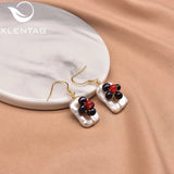 Baroque Pearl Gem Flower Earrings 925 Sterling Silver Wedding Gift