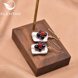 Baroque Pearl Gem Flower Earrings 925 Sterling Silver Wedding Gift