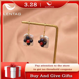 Baroque Pearl Gem Flower Earrings 925 Sterling Silver Wedding Gift