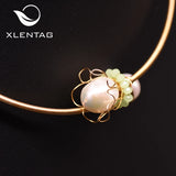 Xlentag Pearl Flower Choker Necklace Women Engagement Lovely Necklace GN0177