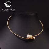 Xlentag Pearl Flower Choker Necklace Women Engagement Lovely Necklace GN0177
