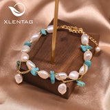 Freshwater Pearl Turquoise Charm Bracelet For Women GB0920