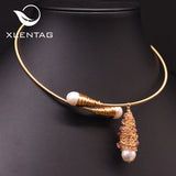 Pearl Gothic Choker Necklace For Women Wedding Party Fine Jewelry