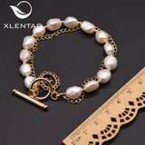 Xlentag Natural Fresh Water Pearl Double Layer Bracelet Women Jewelry