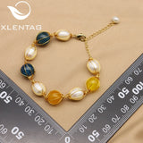 Xlentag Freshwater Pearl Jade Kyanite Bracelet Women GB0202
