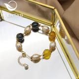 Xlentag Freshwater Pearl Jade Kyanite Bracelet Women GB0202