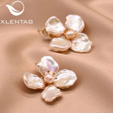 Xlentag Pearl Flower Drop Earrings Wedding Gift Fine Jewelry