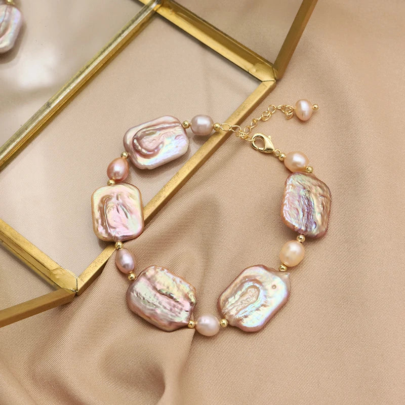 Vintage Tahitian Baroque Pearl Pendant Bracelet