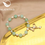 Green Zircon Butterfly Freshwater Pearl Bracelet