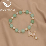 Green Zircon Butterfly Freshwater Pearl Bracelet