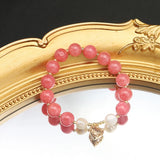 Xlentag Watermelon Red Stone Pearl Pendant Bracelet