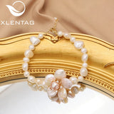 Tahitian Baroque Pearls Bracelet Flowers Pendant Adjustable
