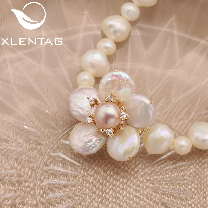 Tahitian Baroque Pearls Bracelet Flowers Pendant Adjustable