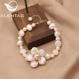 Tahitian Baroque Pearls Bracelet Flowers Pendant Adjustable