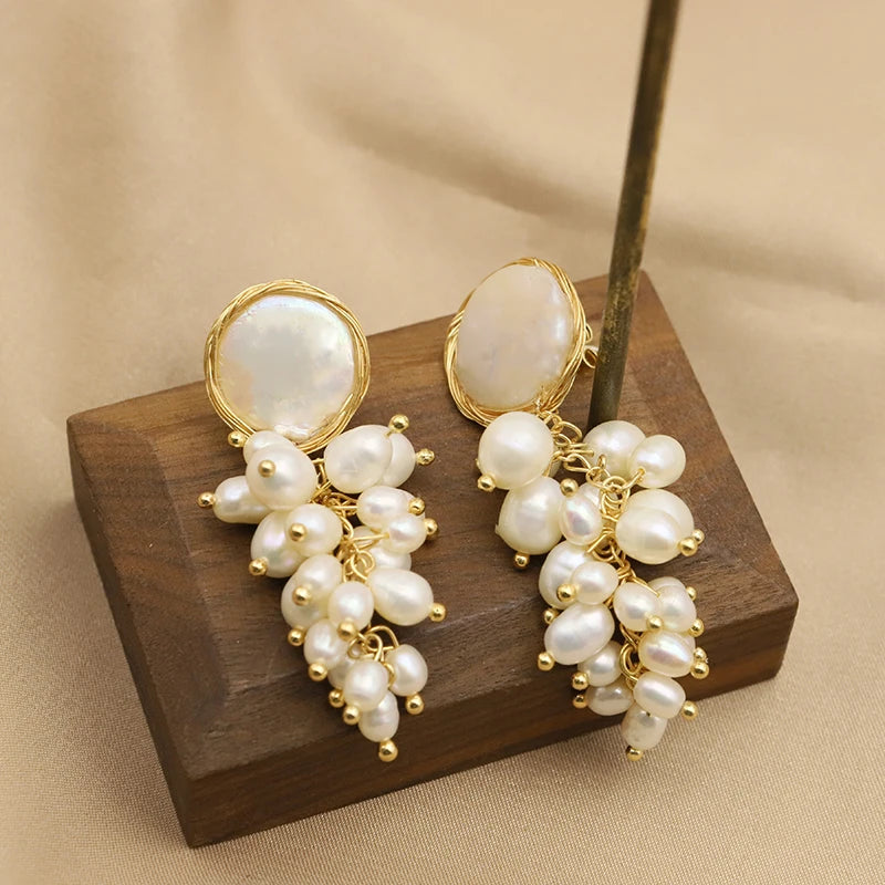 Natural Pearls Woman Stud Earrings Fine Jewelry Anniversary