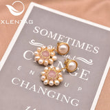 Sunflower Pearl Earrings Freshwater Pearl Fine Jewelry GE0911A